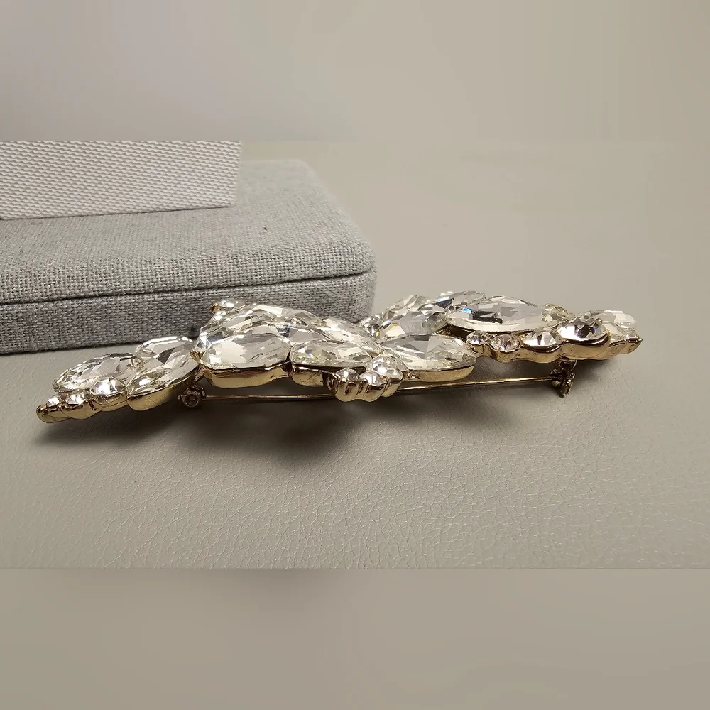 [M. Haskell For INC] Large Gold Crystal Cluster Statement Brooch/Pin